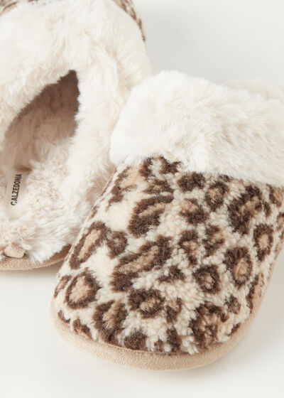 Animal Print Soft Fleece Slippers