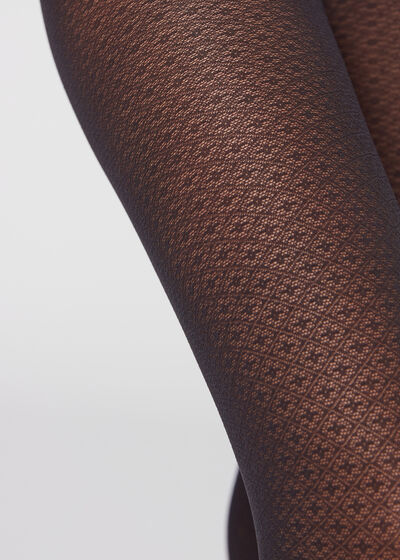 Opaque 60 Denier Floral and Diamond-Pattern Eco Tights