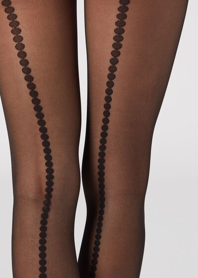Sheer 30 Denier Tights with Back Dotted Line